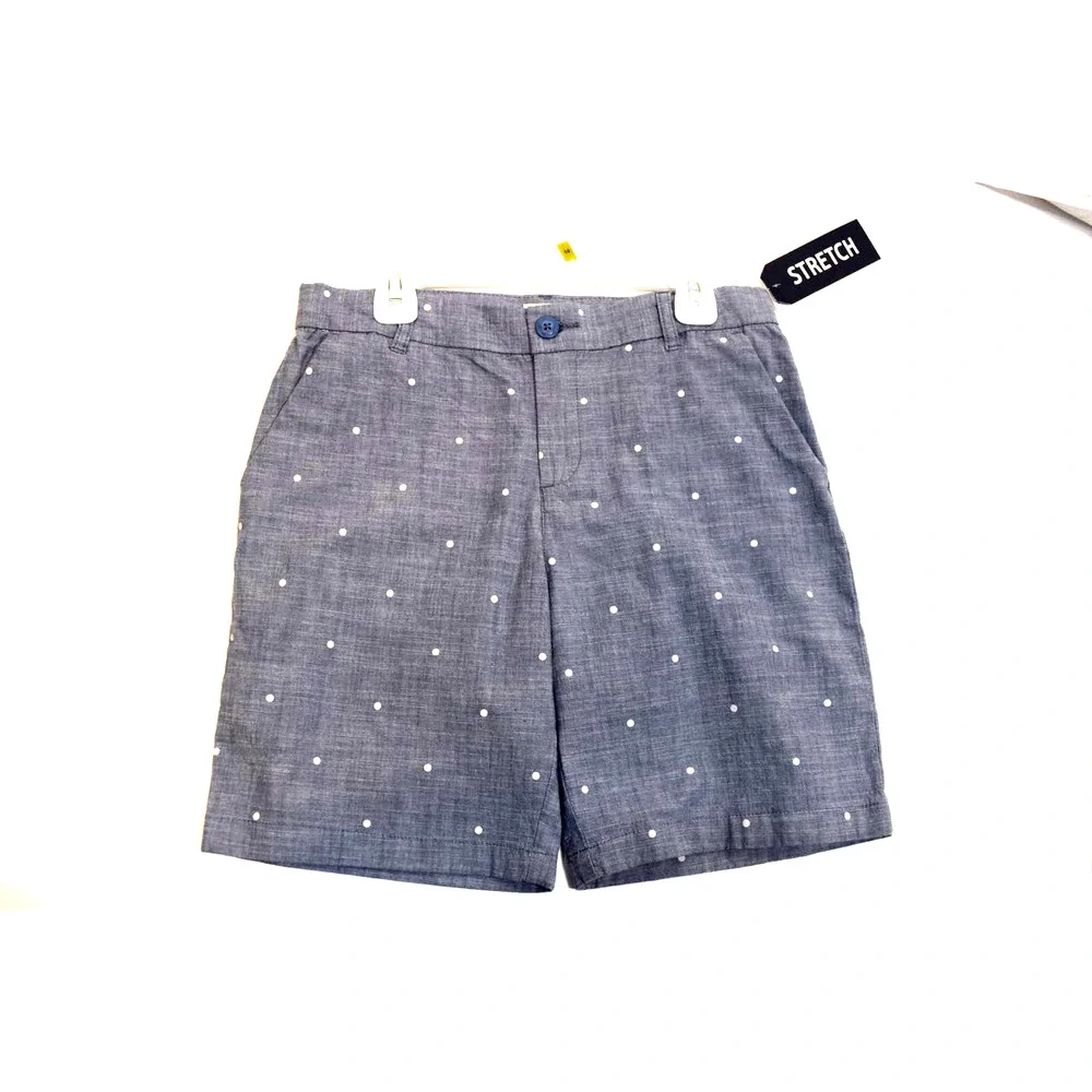 NWT OshKosh B'Gosh Shorts‎ Girls Size 14 in Light Denim w/ Polka Dots